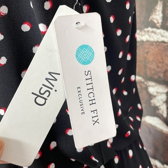 Wisp Romper Pants Suit Cropped Black Red Dots Lottie Pockets Belt Size 2 - Picture 11 of 16